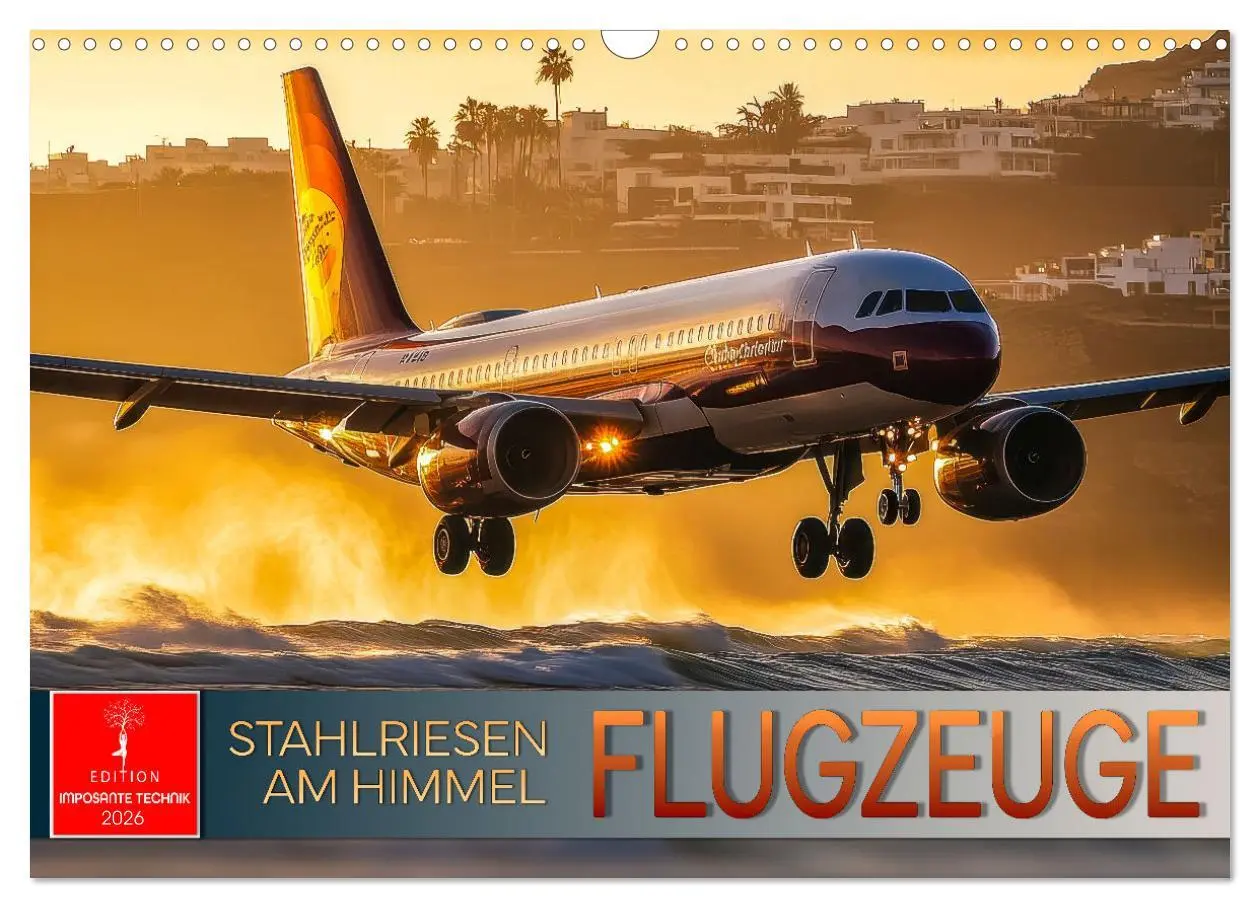 Cover: 9783457251638 | Flugzeuge - Stahlriesen am Himmel (Wandkalender 2026 DIN A3 quer),...