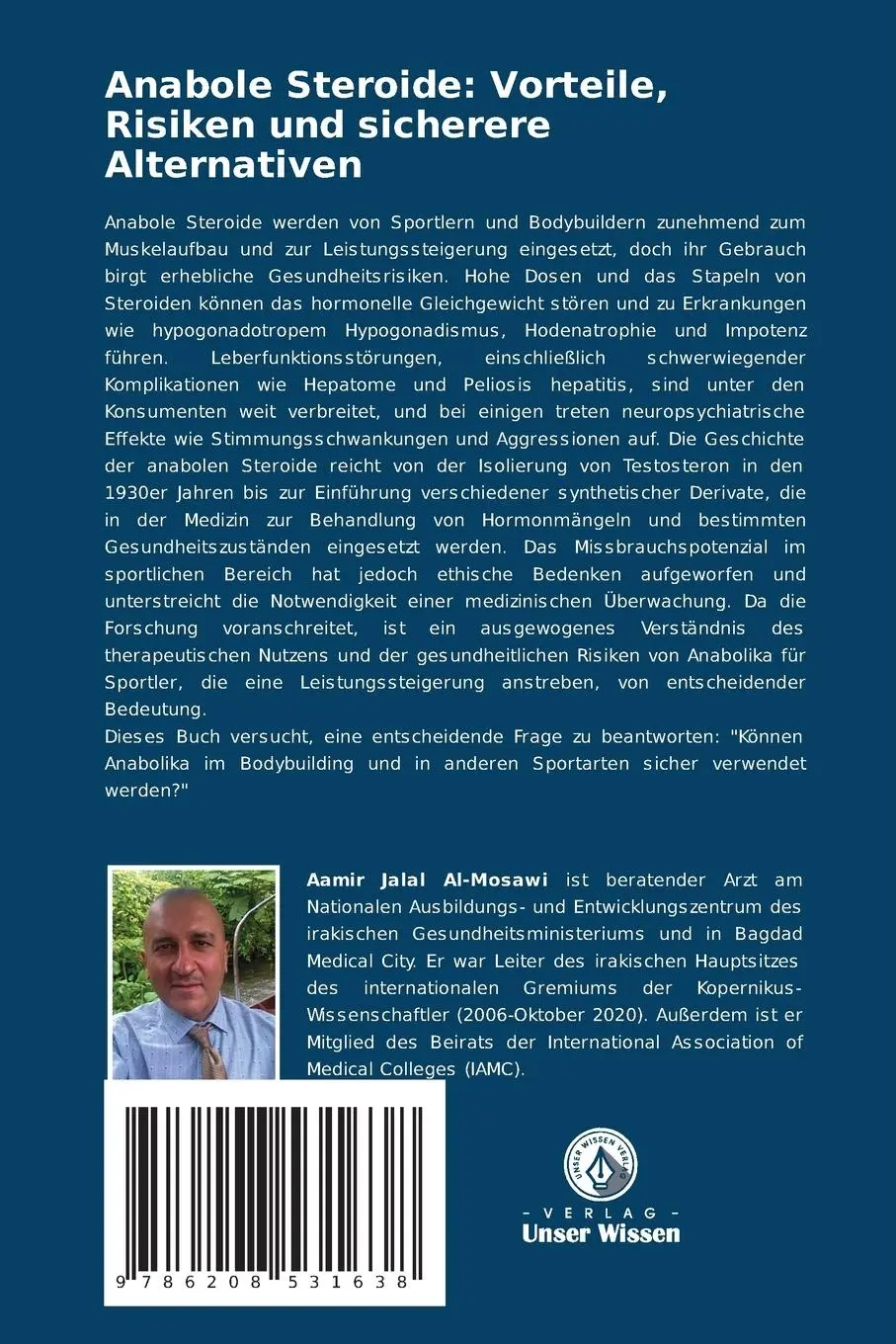 Rückseite: 9786208531638 | Anabole Steroide: Vorteile, Risiken und sicherere Alternativen | Buch