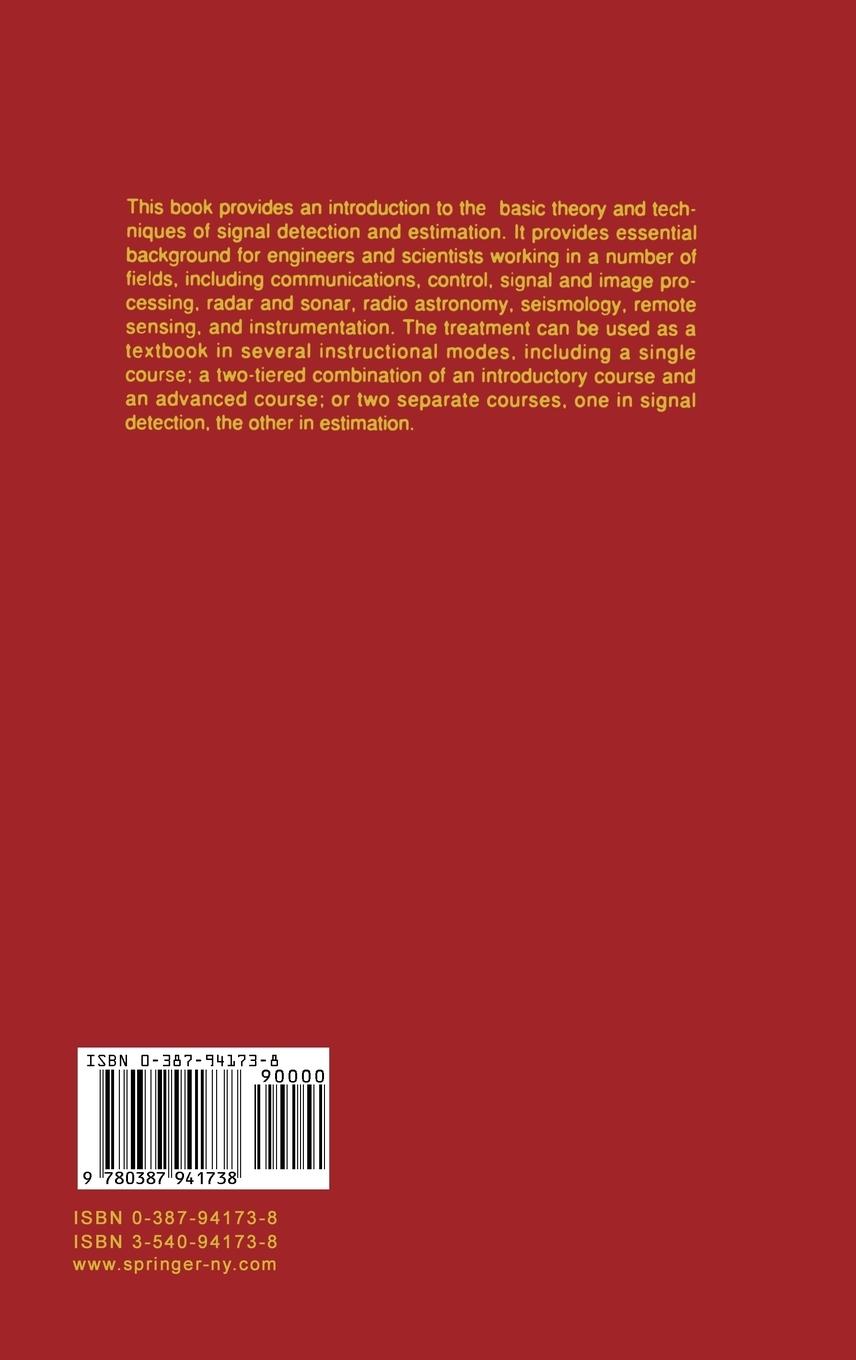 Rückseite: 9780387941738 | An Introduction to Signal Detection and Estimation | H. Vincent Poor