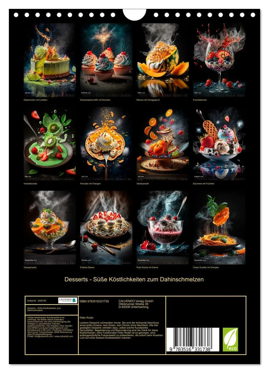 Bild: 9783516331738 | Desserts - Süße Köstlichkeiten zum Dahinschmelzen (Wandkalender...