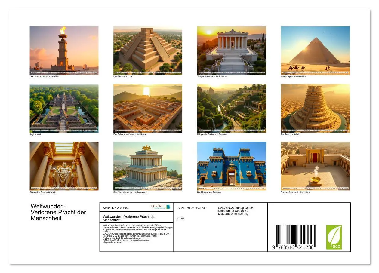 Bild: 9783516641738 | Weltwunder - Verlorene Pracht der Menschheit (Wandkalender 2026 DIN...