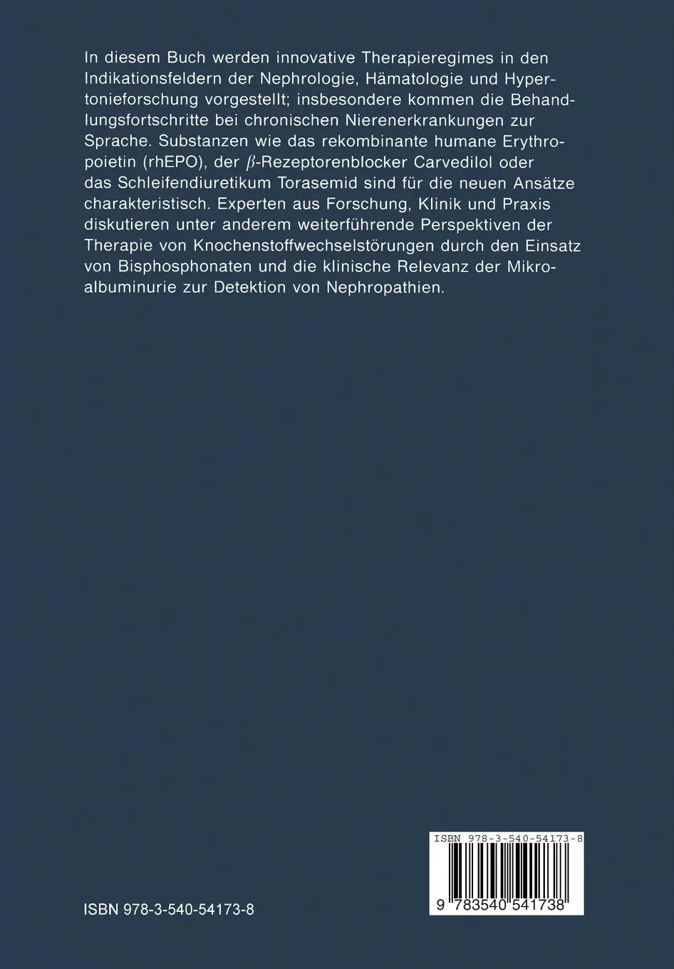 Rückseite: 9783540541738 | Nephrologie | Neue Aspekte der Therapie des Nierenkranken | Buch | ix