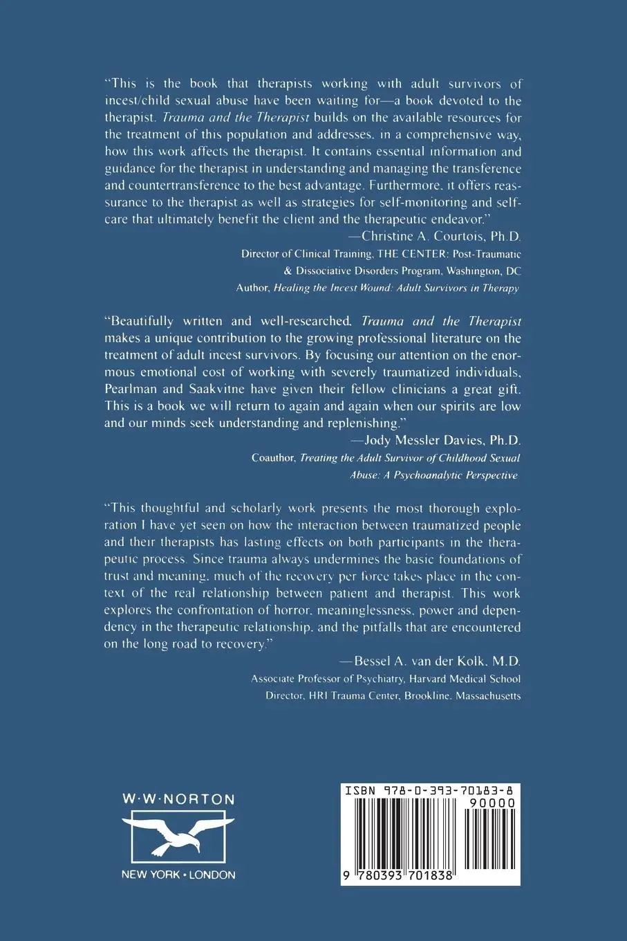 Rückseite: 9780393701838 | Trauma and the Therapist | Laurie Anne Pearlman | Taschenbuch | 1995