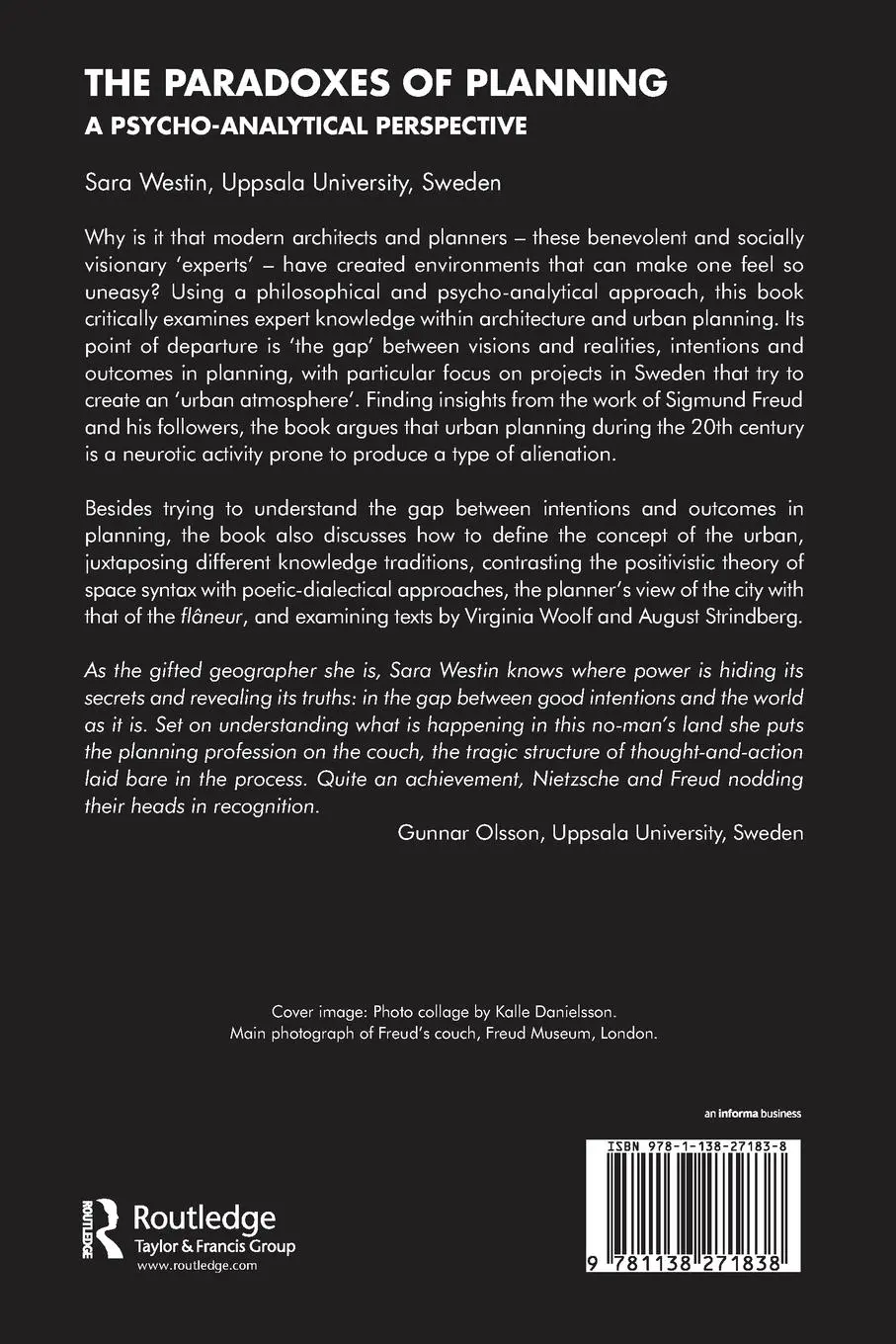 Rückseite: 9781138271838 | The Paradoxes of Planning | A Psycho-Analytical Perspective | Westin