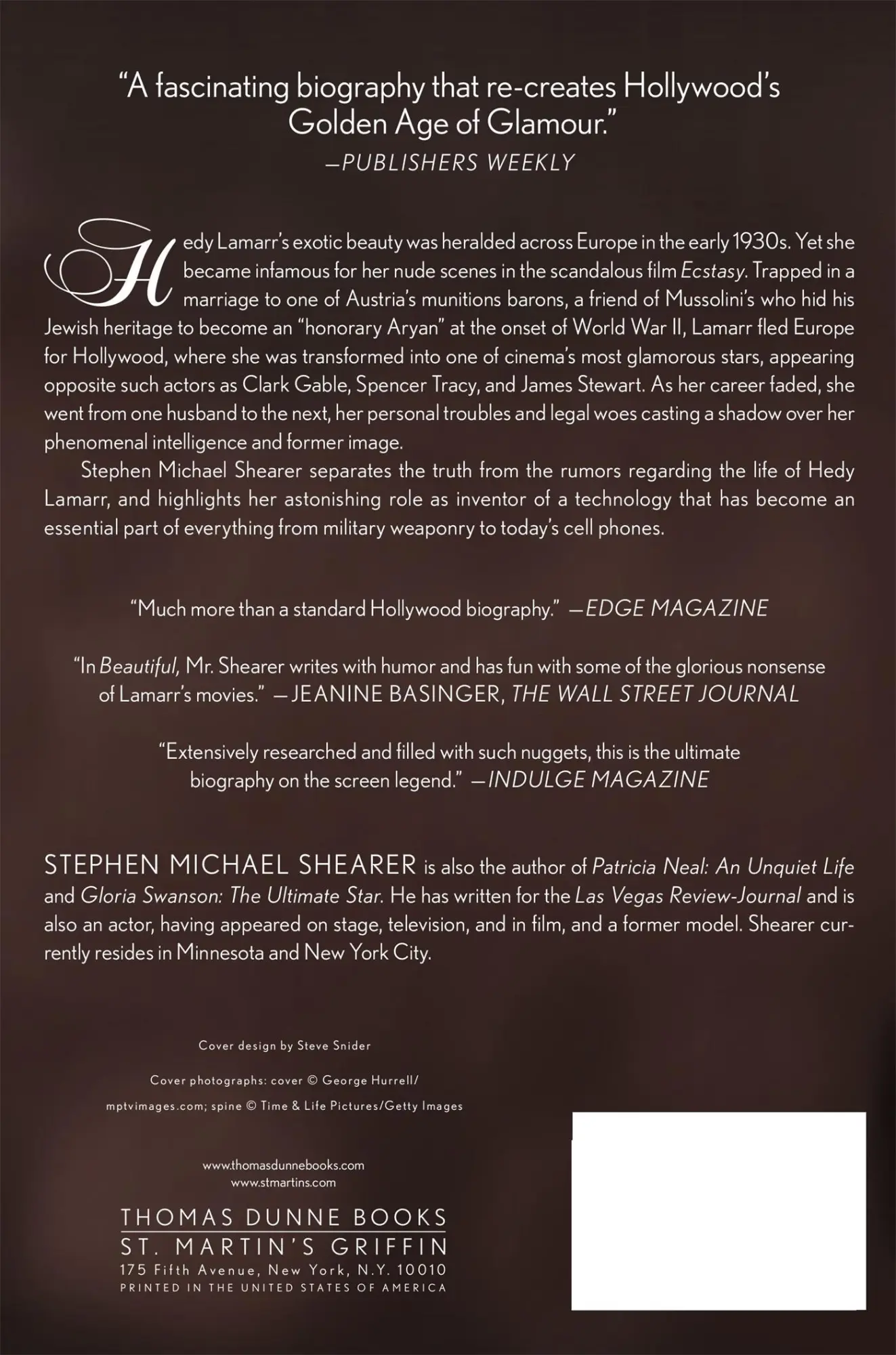 Rückseite: 9781250041838 | Beautiful | The Life of Hedy Lamarr | Stephen Michael Shearer | Buch