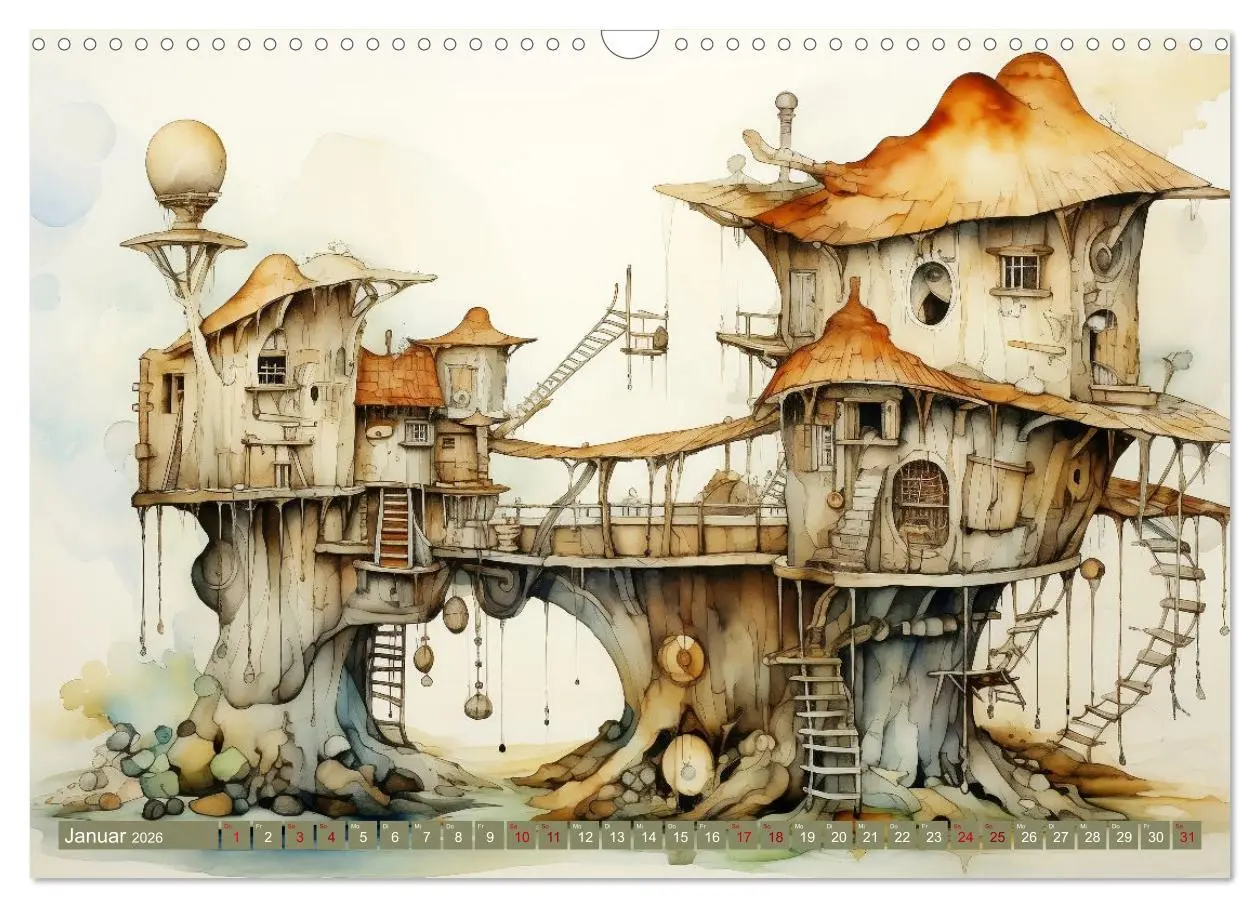 Bild: 9783457471838 | Kuriose Häuser (Wandkalender 2026 DIN A3 quer), CALVENDO...
