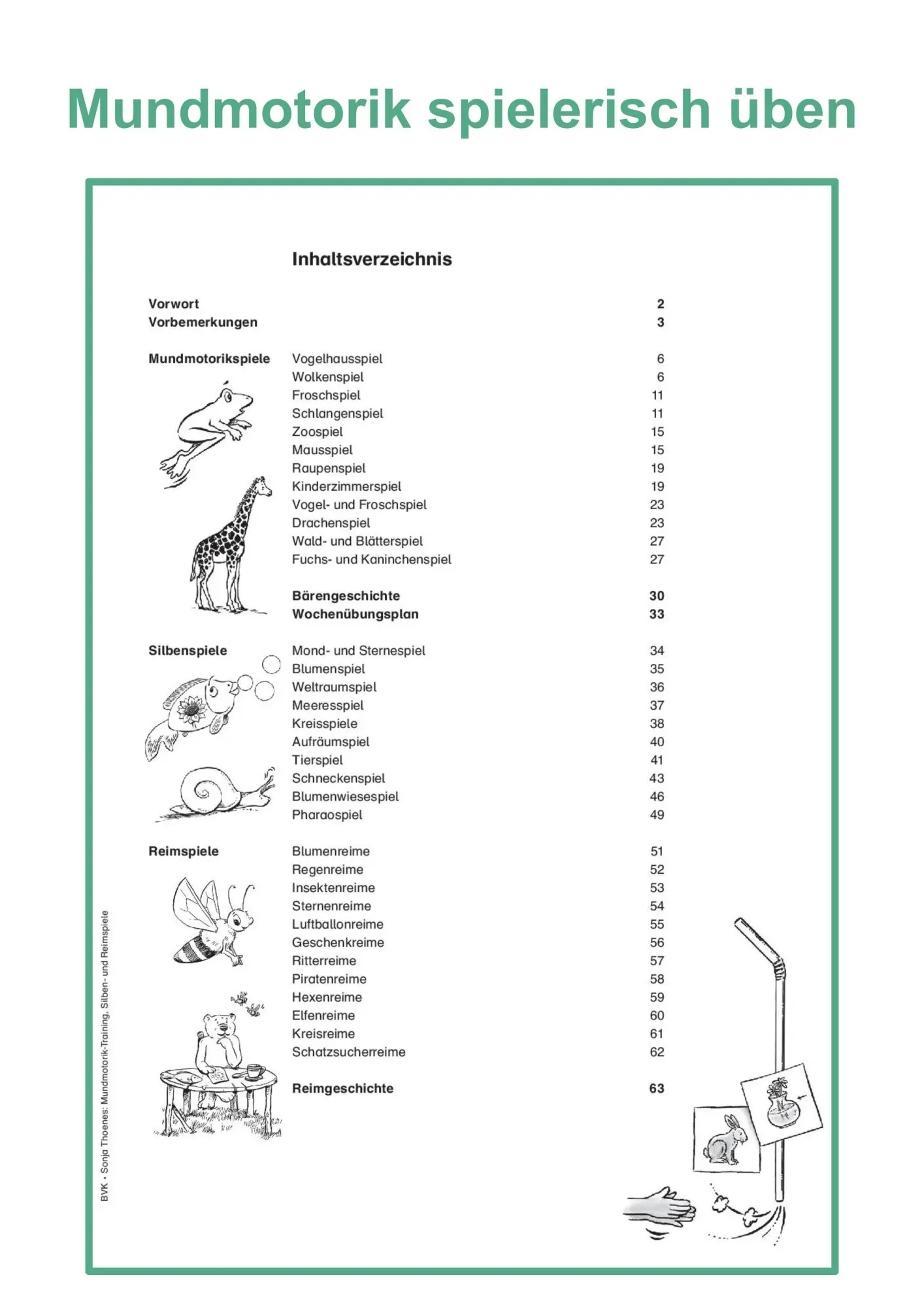 Bild: 9783867401838 | Mundmotorik-Training, Silben- und Reimspiele | Sonja Thoenes | 64 S.
