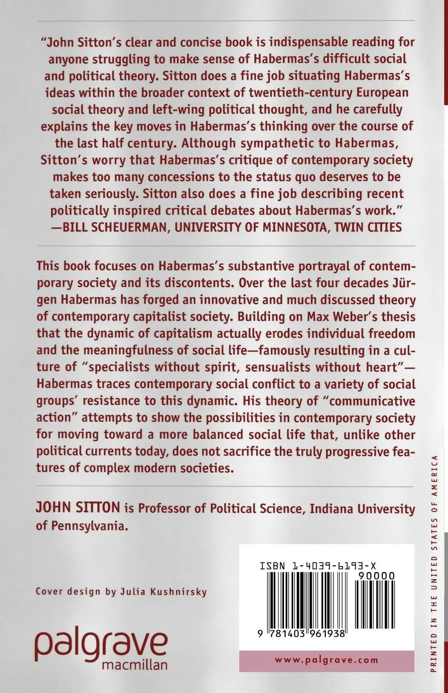 Rückseite: 9781403961938 | Habermas and Contemporary Society | J. Sitton | Taschenbuch | xv