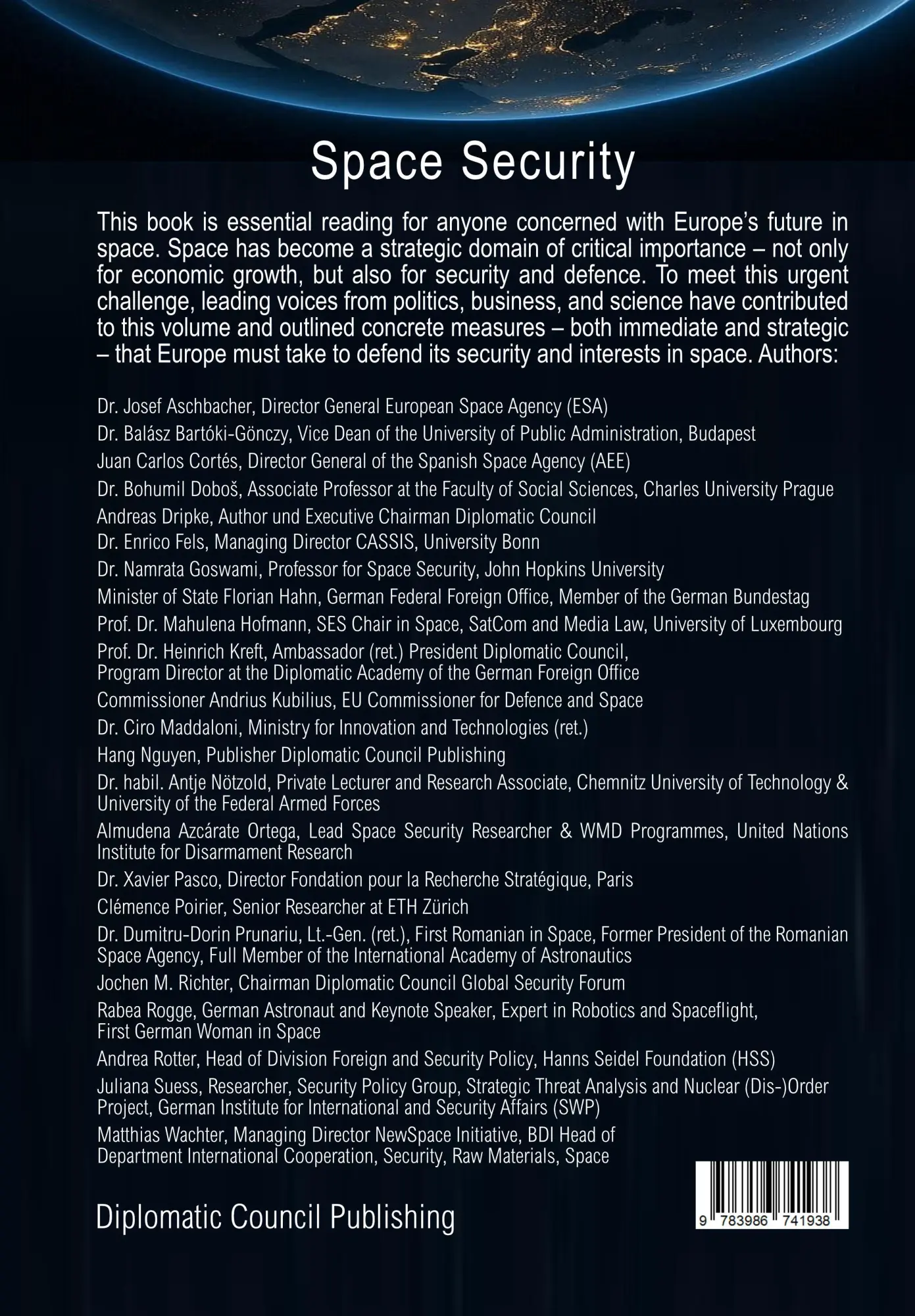 Rückseite: 9783986741938 | Space Security | Extending European Defence into Space | Taschenbuch
