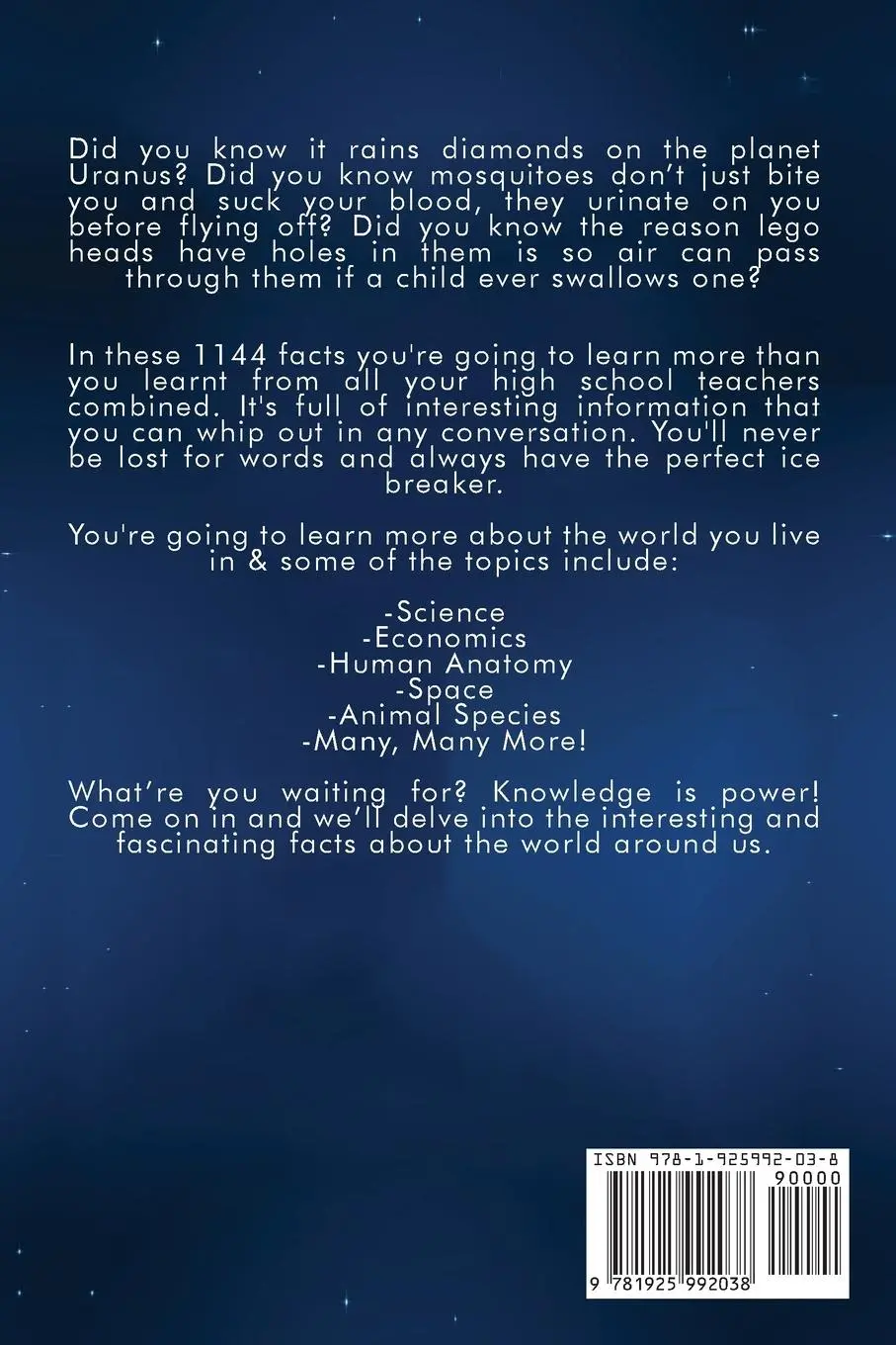 Rückseite: 9781925992038 | 1144 Random, Interesting and Fun Facts You Need To Know - The...