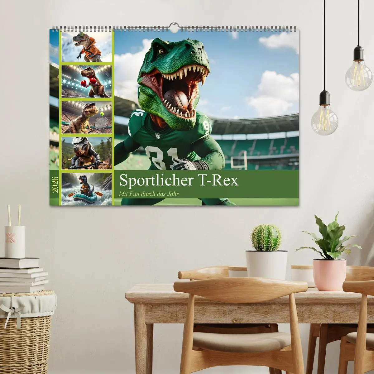 Bild: 9783457282038 | Sportlicher T-Rex - Mit Fun durch das Jahr (Wandkalender 2026 DIN...
