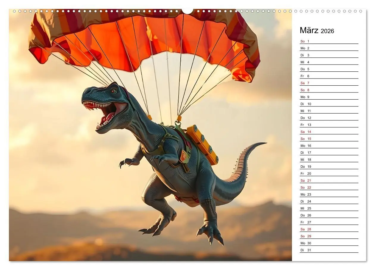 Bild: 9783457282038 | Sportlicher T-Rex - Mit Fun durch das Jahr (Wandkalender 2026 DIN...
