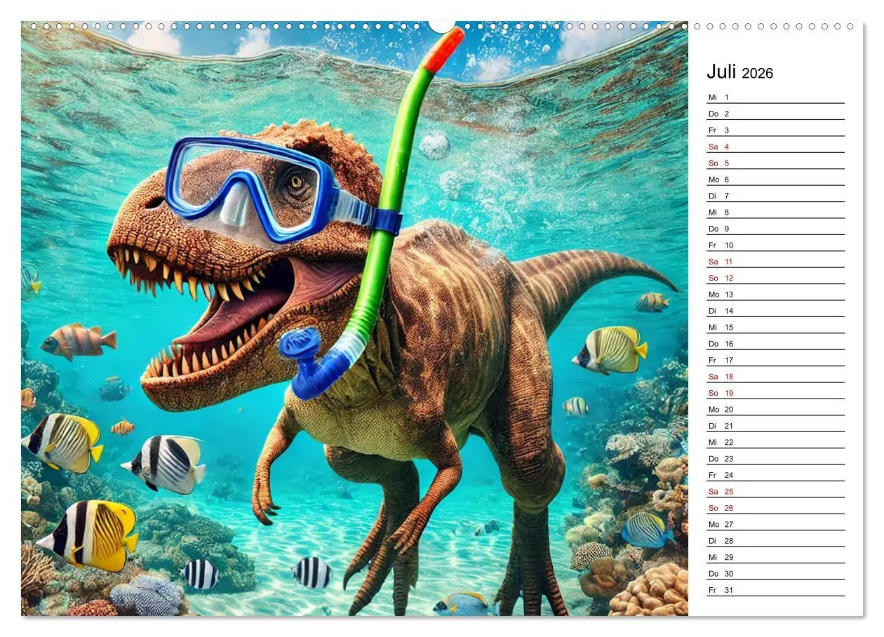 Bild: 9783457282038 | Sportlicher T-Rex - Mit Fun durch das Jahr (Wandkalender 2026 DIN...