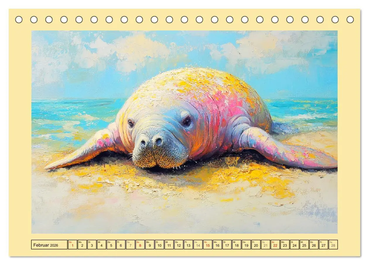 Bild: 9783457342138 | Manatee Paintings. Rundschwanzseekühe im Ölgemälde-Stil...
