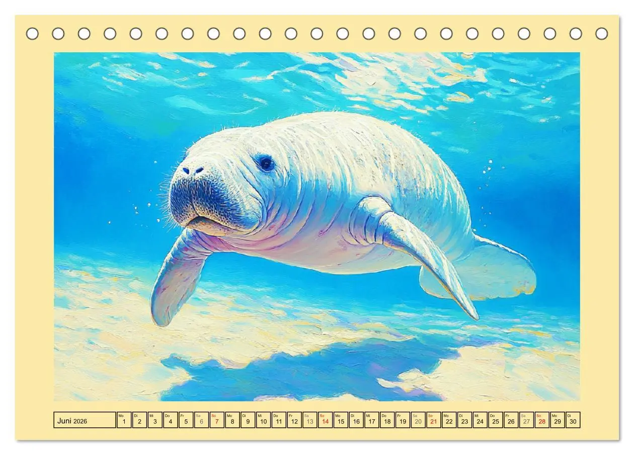 Bild: 9783457342138 | Manatee Paintings. Rundschwanzseekühe im Ölgemälde-Stil...