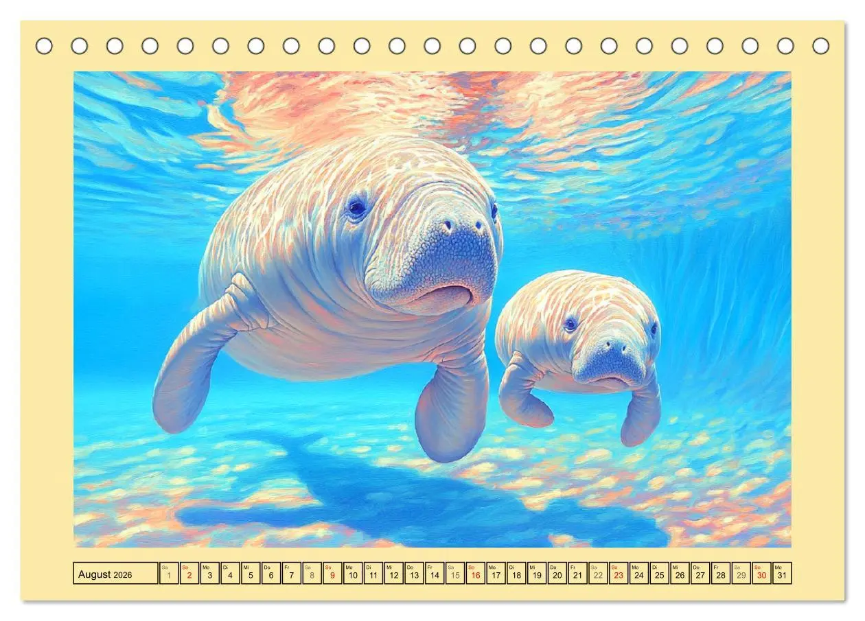 Bild: 9783457342138 | Manatee Paintings. Rundschwanzseekühe im Ölgemälde-Stil...
