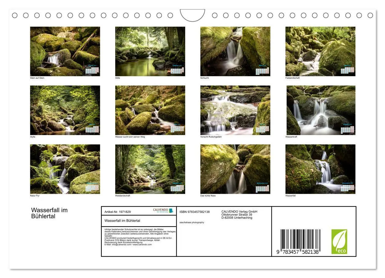 Bild: 9783457582138 | Wasserfall im Bühlertal (Wandkalender 2026 DIN A4 quer), CALVENDO...