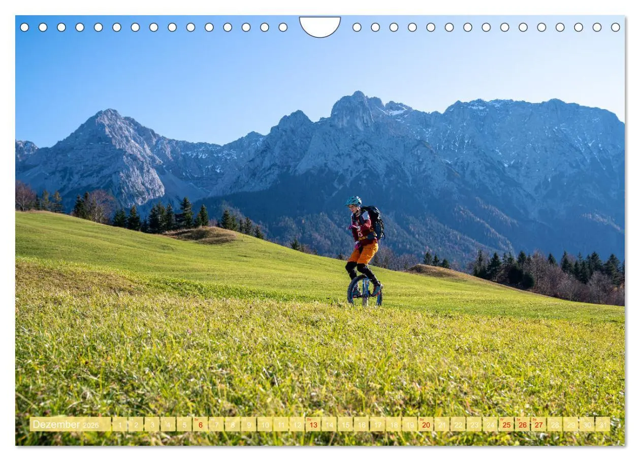 Bild: 9783457652138 | Einrad Downhill (Wandkalender 2026 DIN A4 quer), CALVENDO...