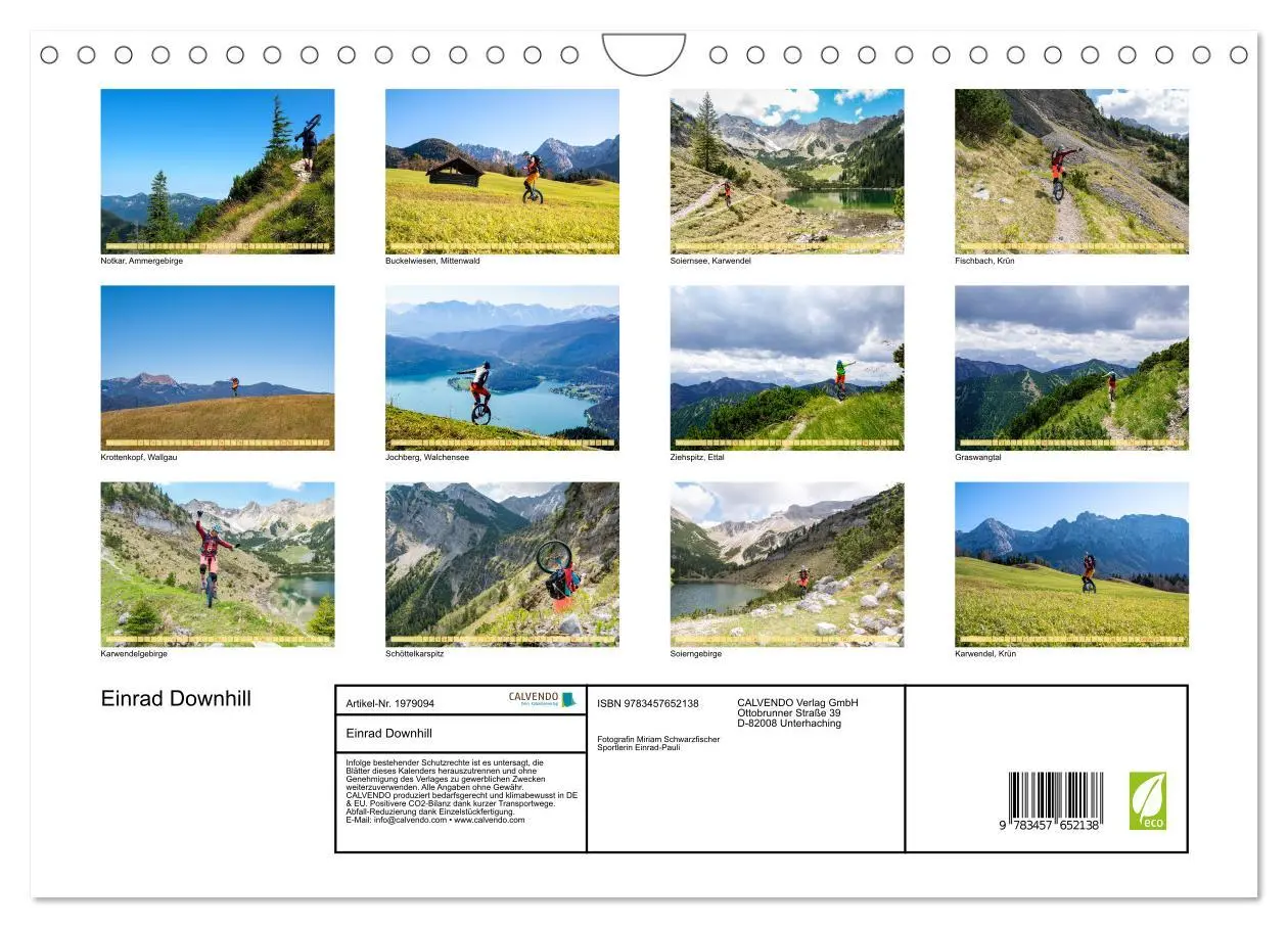 Bild: 9783457652138 | Einrad Downhill (Wandkalender 2026 DIN A4 quer), CALVENDO...