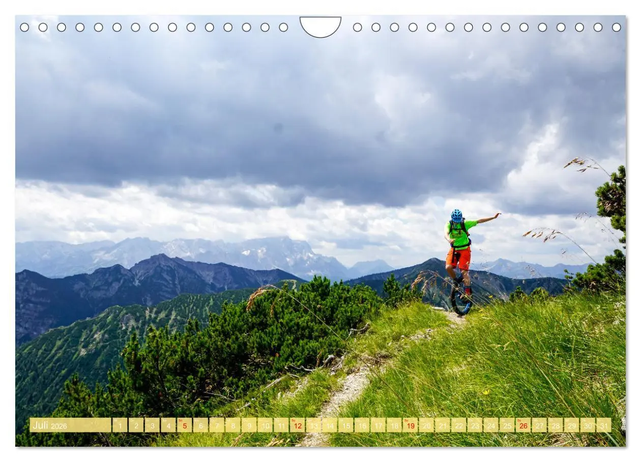 Bild: 9783457652138 | Einrad Downhill (Wandkalender 2026 DIN A4 quer), CALVENDO...