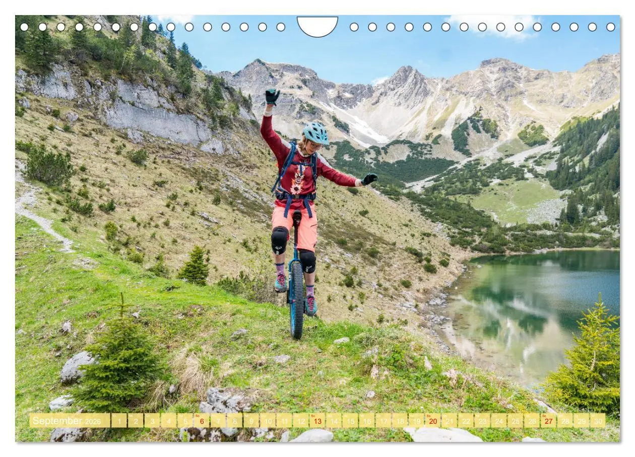 Bild: 9783457652138 | Einrad Downhill (Wandkalender 2026 DIN A4 quer), CALVENDO...