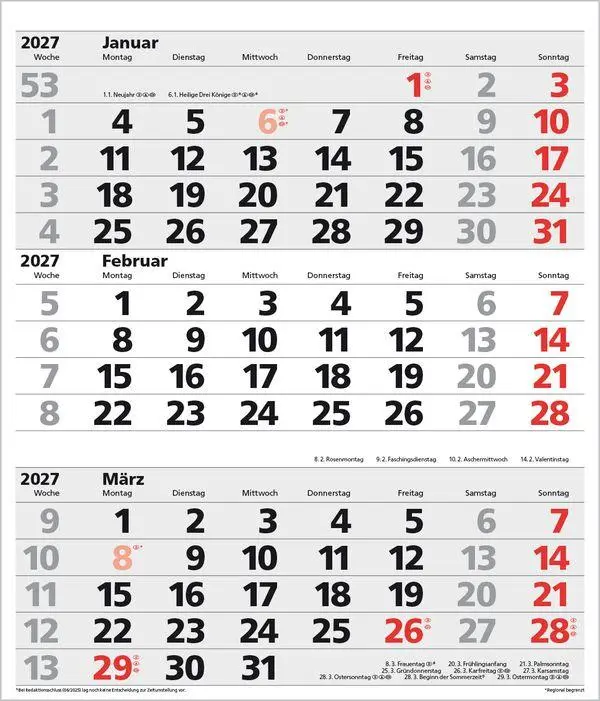 Bild: 9783819302138 | 3-Monats-Planer XL Comfort 2027 | Verlag Korsch | Kalender | 12 S.