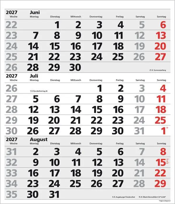Bild: 9783819302138 | 3-Monats-Planer XL Comfort 2027 | Verlag Korsch | Kalender | 12 S.