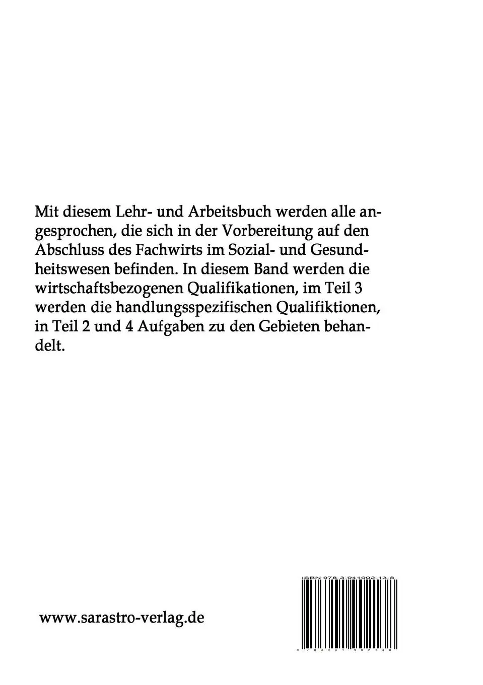 Rückseite: 9783941902138 | Fachwirt im Sozial- und Gesundheitswesen - Das prüfungsrelevante...