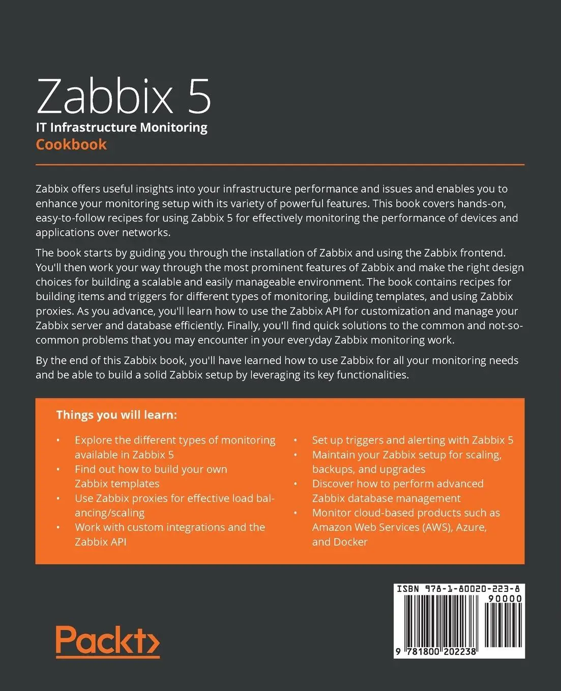 Rückseite: 9781800202238 | Zabbix 5 IT Infrastructure Monitoring Cookbook | Liefting (u. a.)