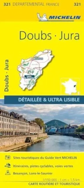 Cover: 9782067202238 | Doubs, Jura - Michelin Local Map 321 | Map | Michelin | (Land-)Karte