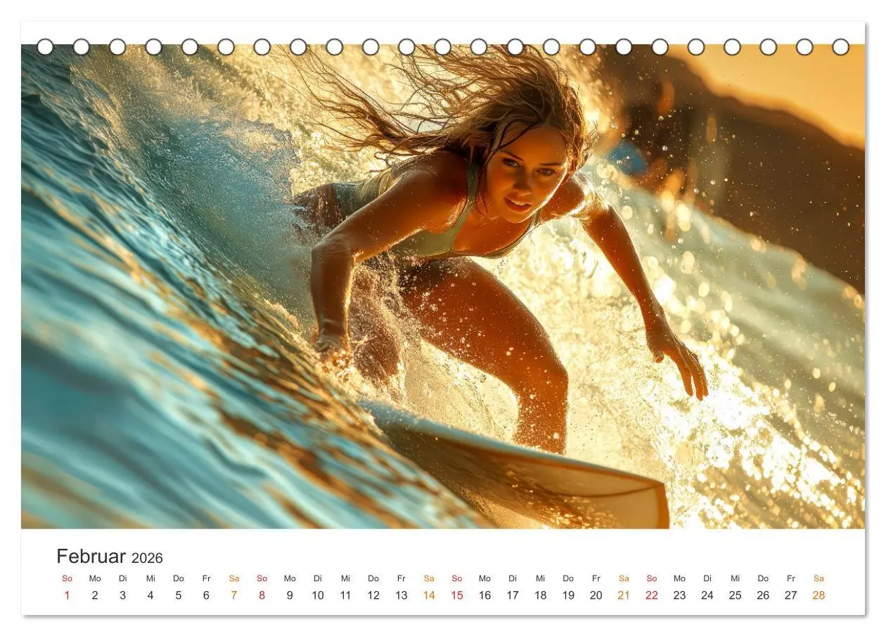 Bild: 9783457262238 | Surfen - Ride the Wave (Tischkalender 2026 DIN A5 quer), CALVENDO...