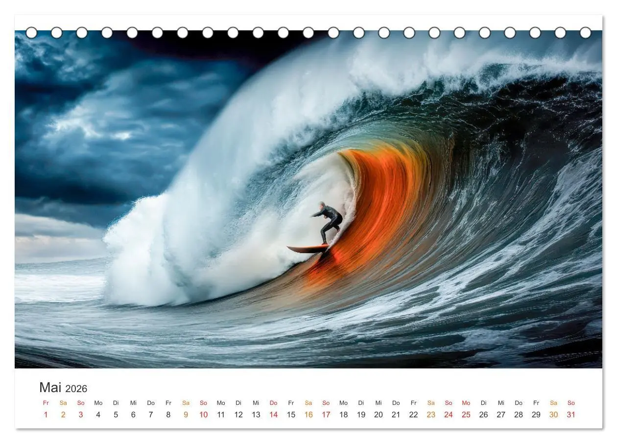 Bild: 9783457262238 | Surfen - Ride the Wave (Tischkalender 2026 DIN A5 quer), CALVENDO...