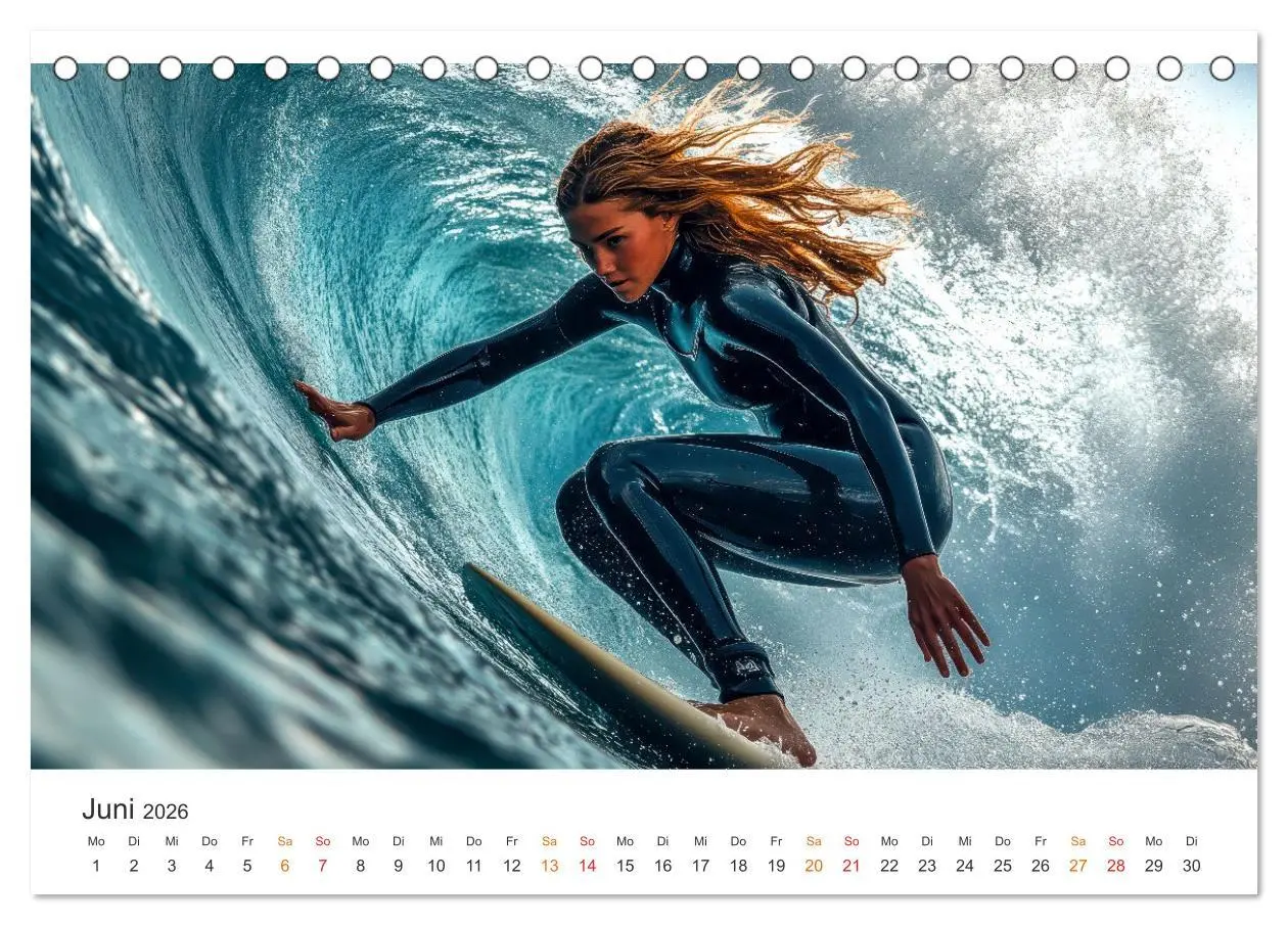 Bild: 9783457262238 | Surfen - Ride the Wave (Tischkalender 2026 DIN A5 quer), CALVENDO...