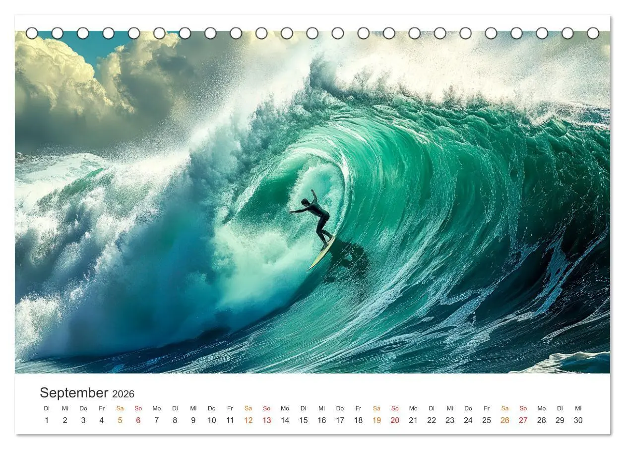 Bild: 9783457262238 | Surfen - Ride the Wave (Tischkalender 2026 DIN A5 quer), CALVENDO...