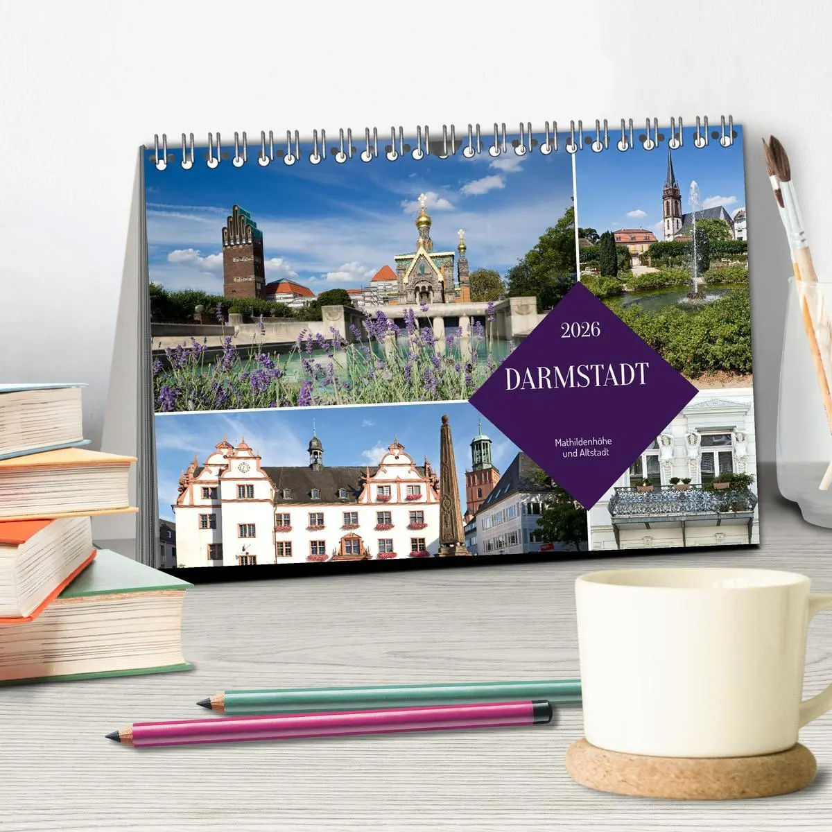 Bild: 9783457572238 | Darmstadt - Mathildenhöhe und Altstadt (Tischkalender 2026 DIN A5...