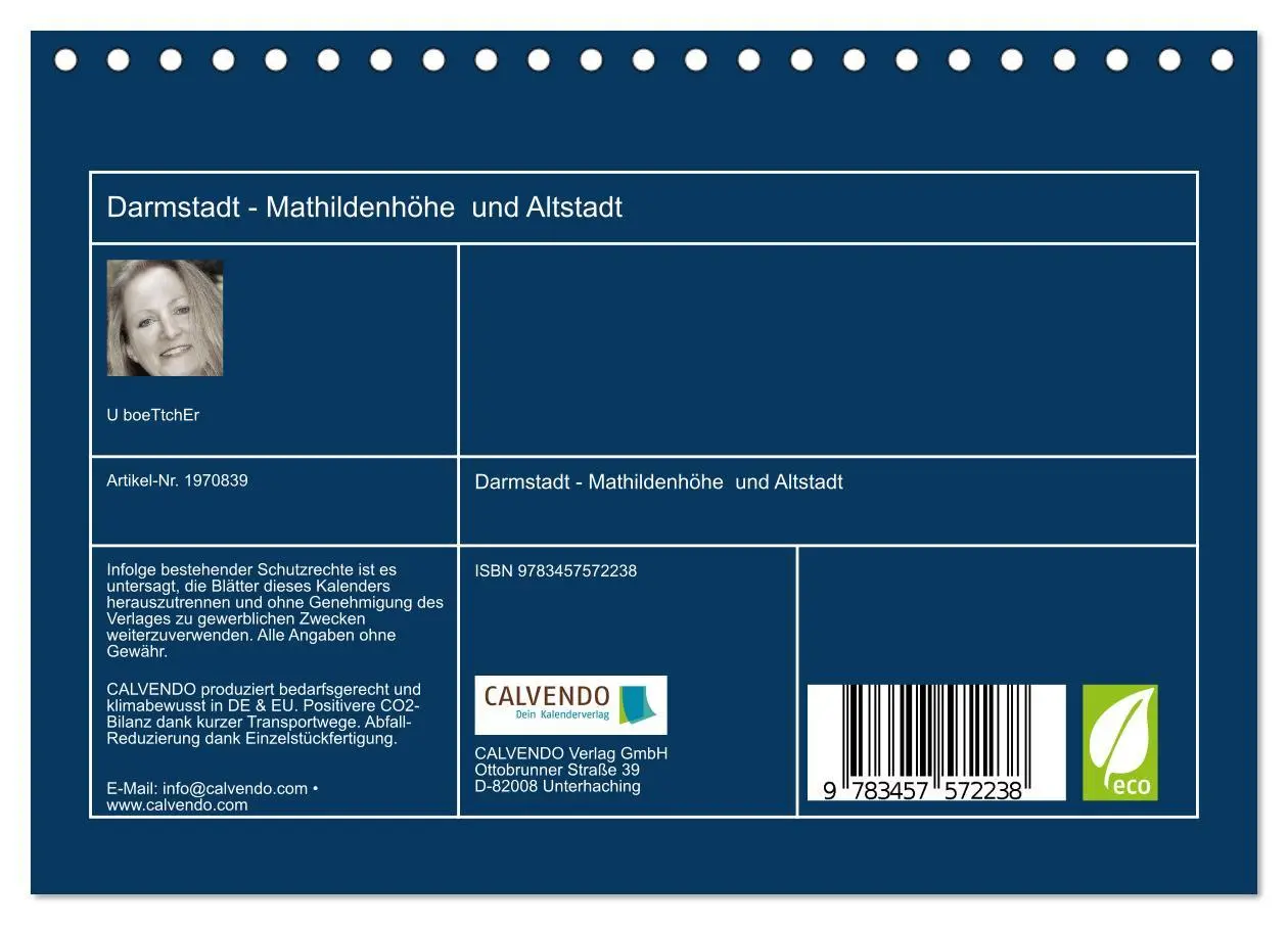 Bild: 9783457572238 | Darmstadt - Mathildenhöhe und Altstadt (Tischkalender 2026 DIN A5...