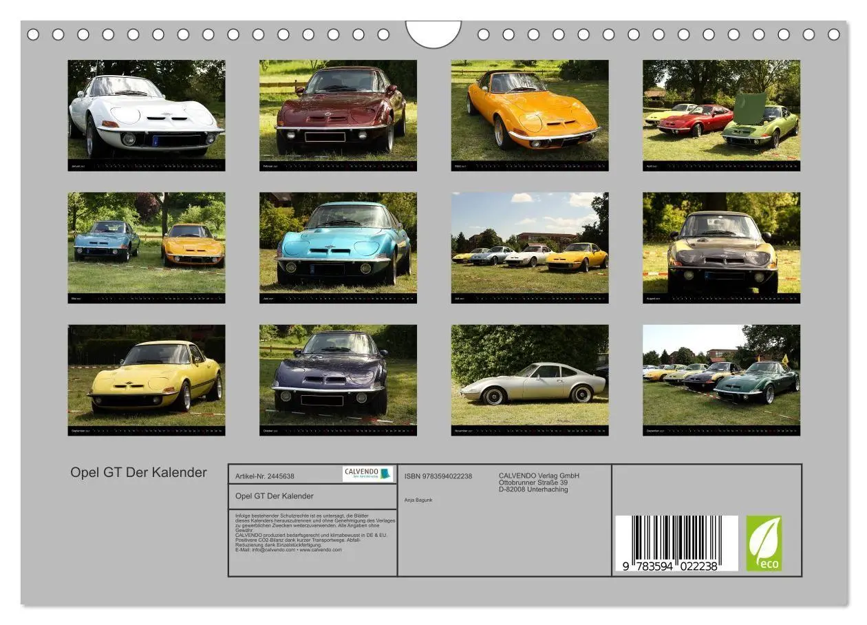 Bild: 9783594022238 | Opel GT Der Kalender (Wandkalender 2027 DIN A4 quer), CALVENDO...