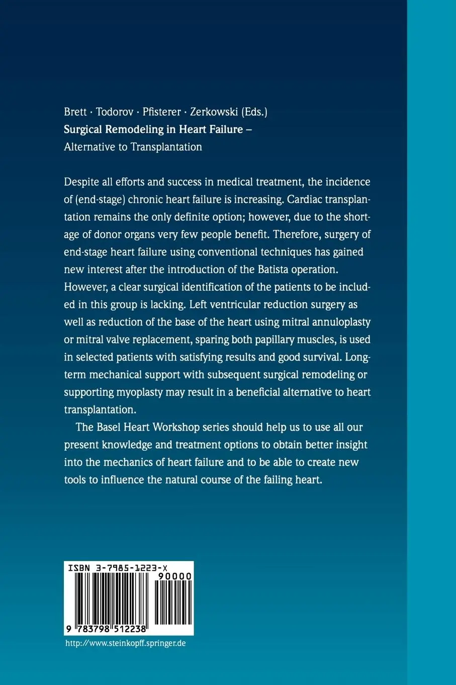 Rückseite: 9783798512238 | Surgical Remodeling in Heart Failure | Alternative to Transplantation