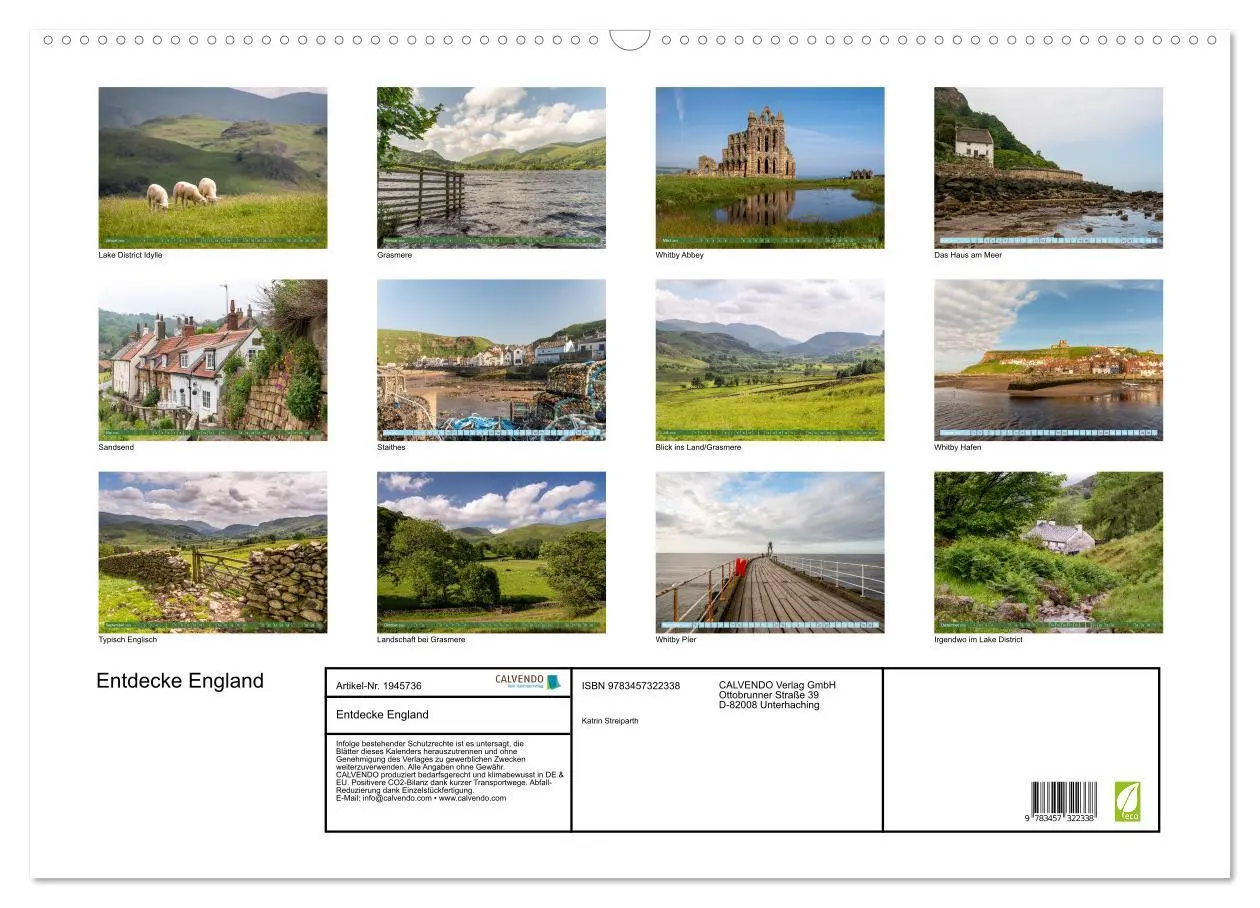 Bild: 9783457322338 | Entdecke England (Wandkalender 2026 DIN A2 quer), CALVENDO...