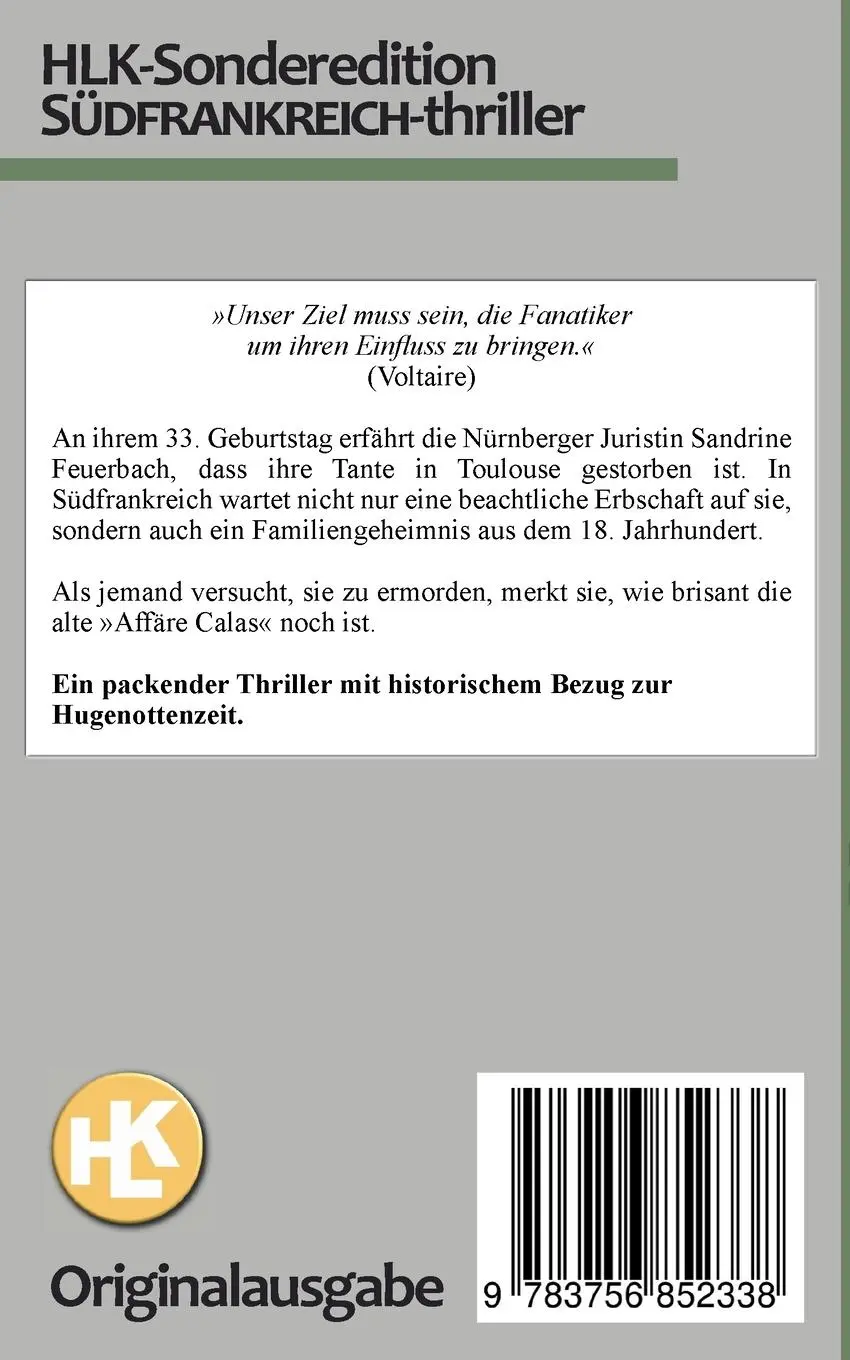 Rückseite: 9783756852338 | Affäre Calas | Helene Luise Köppel | Taschenbuch | Untiefen des Lebens