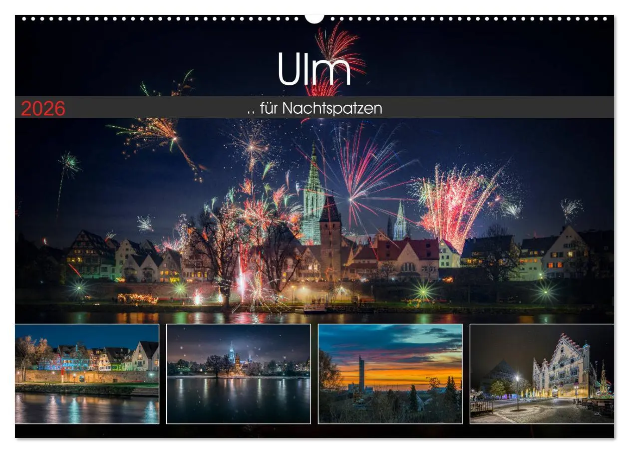 Cover: 9783457932438 | Ulm für Nachtspatzen (Wandkalender 2026 DIN A2 quer), CALVENDO...