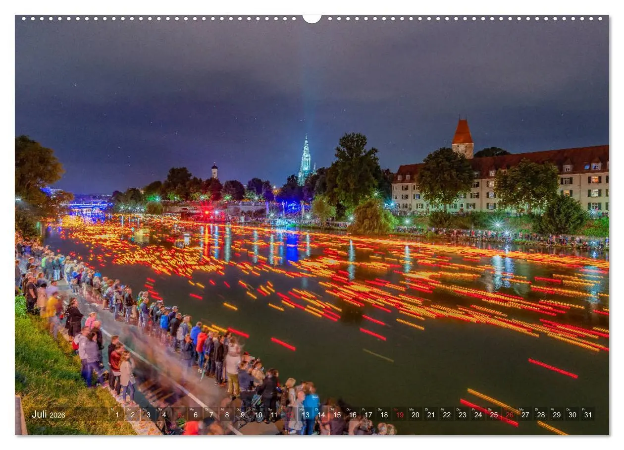 Bild: 9783457932438 | Ulm für Nachtspatzen (Wandkalender 2026 DIN A2 quer), CALVENDO...