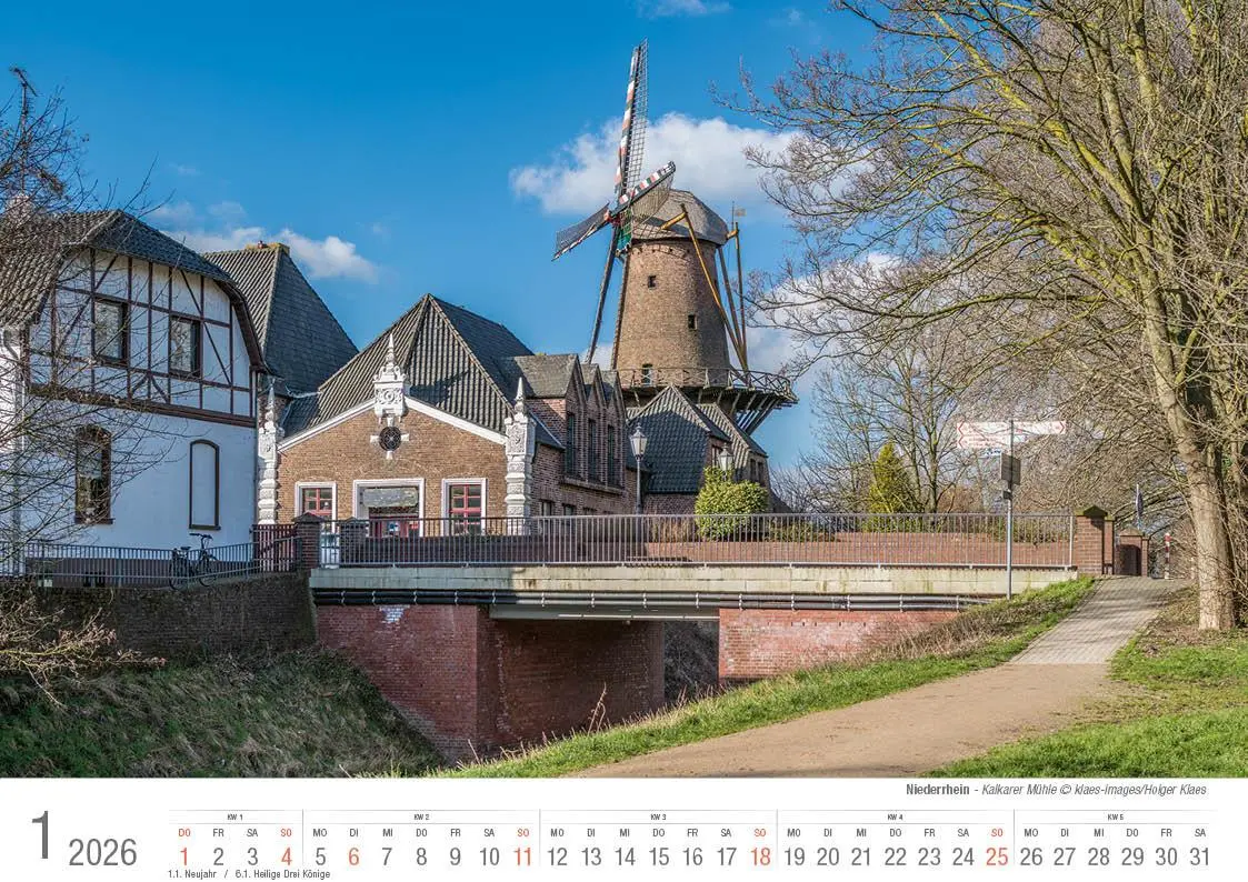 Bild: 9783965352438 | Niederrhein 2026 Bildkalender A4 Spiralbindung | Holger Klaes | 2026