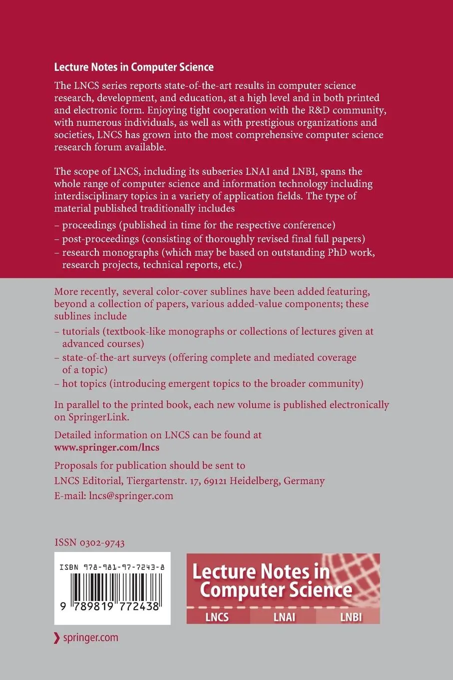 Rückseite: 9789819772438 | Web and Big Data | Wenjie Zhang (u. a.) | Taschenbuch | xix | Englisch