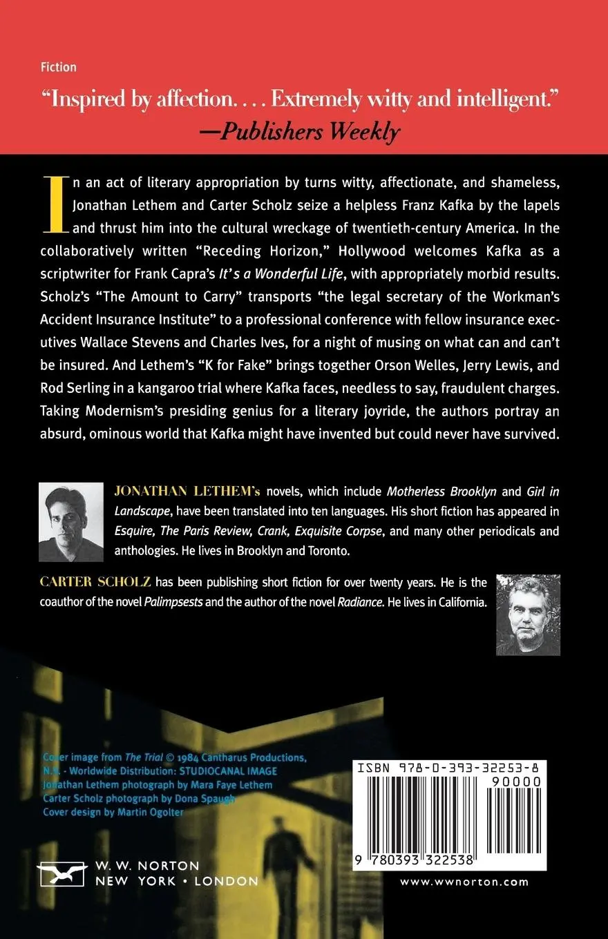Rückseite: 9780393322538 | Kafka Americana | Jonathan Lethem (u. a.) | Taschenbuch | Englisch