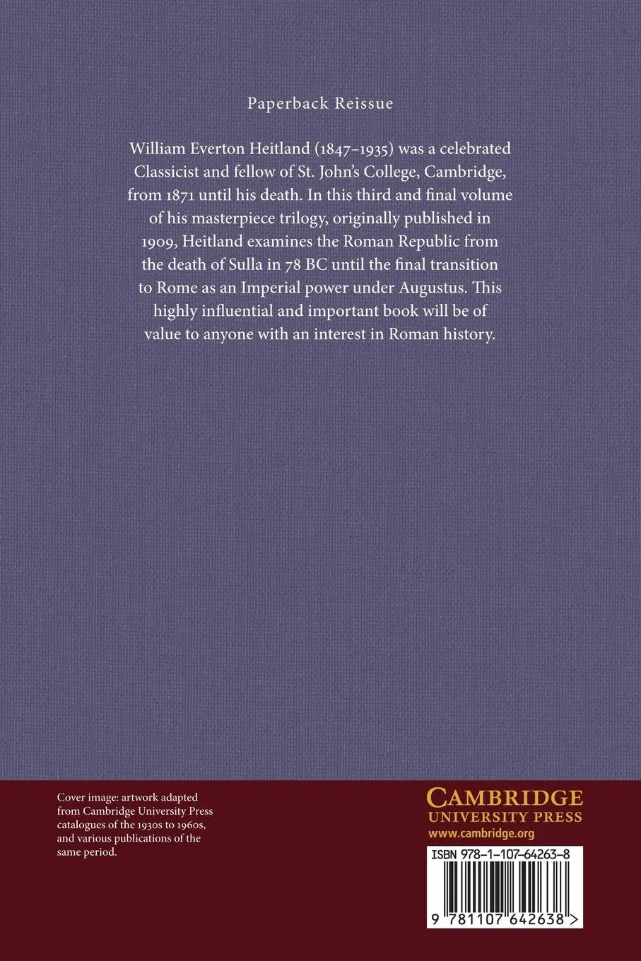 Rückseite: 9781107642638 | The Roman Republic | Volume 3 | William Everton Heitland | Taschenbuch
