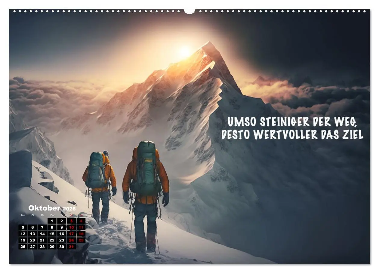 Bild: 9783457532638 | Motivation und Bergsteigen (hochwertiger Premium Wandkalender 2026...