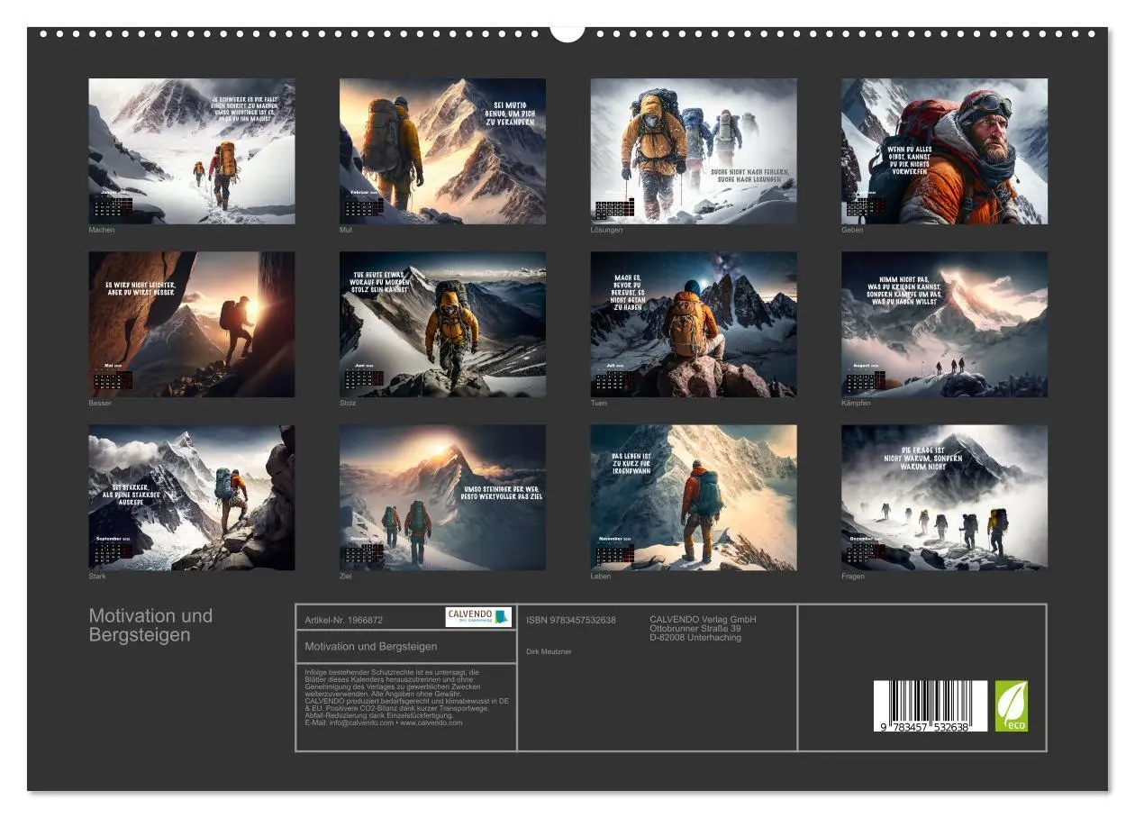 Bild: 9783457532638 | Motivation und Bergsteigen (hochwertiger Premium Wandkalender 2026...