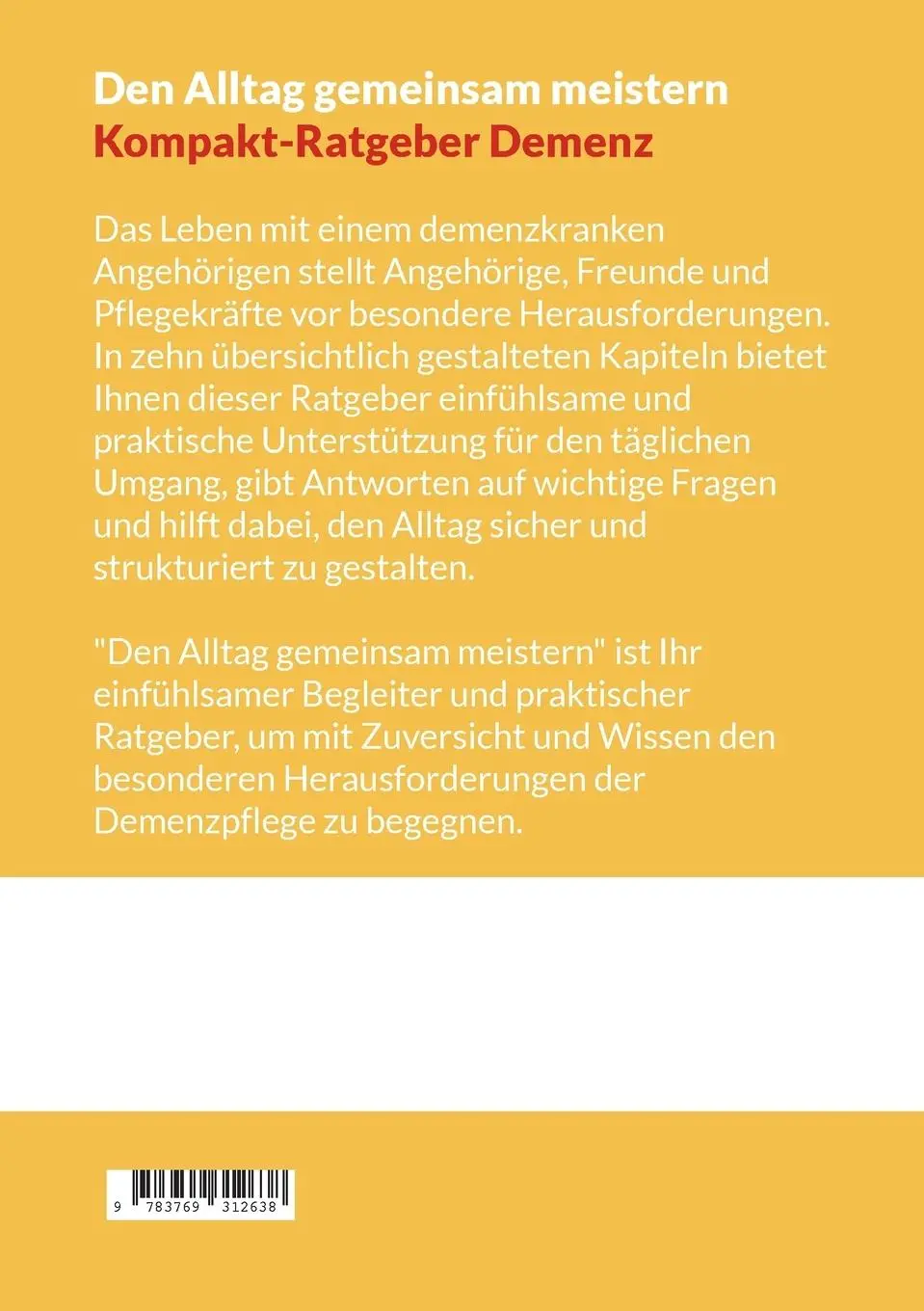 Rückseite: 9783769312638 | Den Alltag gemeinsam meistern | Kompakt-Ratgeber Demenz | Falkenberg
