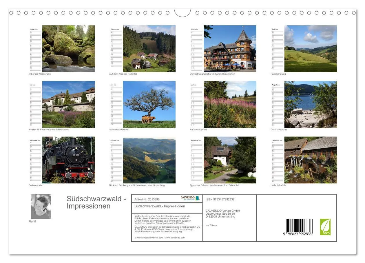 Bild: 9783457992838 | Südschwarzwald - Impressionen (Wandkalender 2026 DIN A3 quer),...